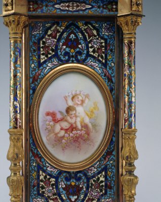 图片[3]-Bronze plated enamel clock-China Archive